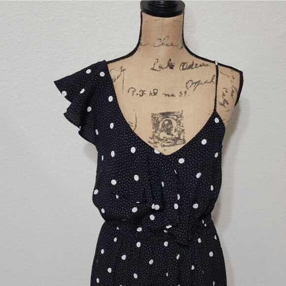 1. State Ruffled Polka Dot High Low Dress One Shoulder Midi Party Cocktail Small - Picture 8 of 16